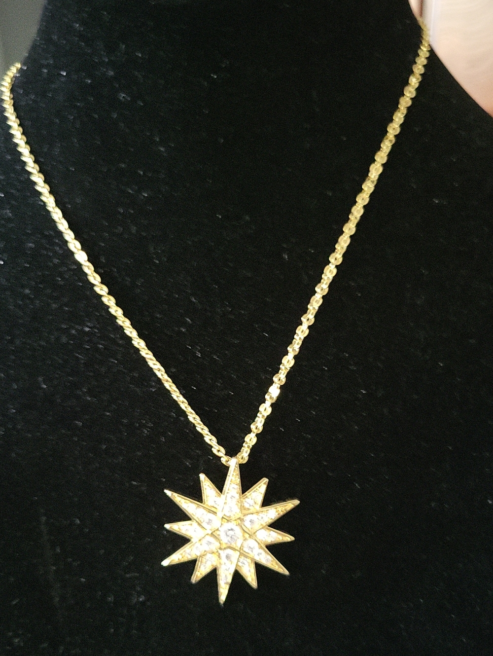 Jardin Starburst Pendant Necklace, Gold Plated Over Brass